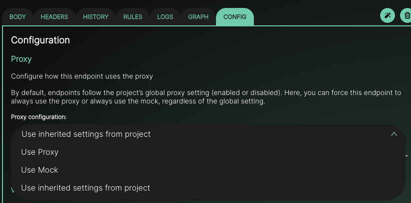 Mockfly endpoint config proxy